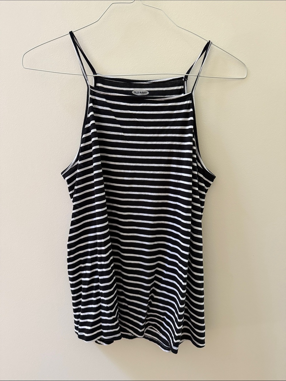 Old Navy Black & White Striped Spaghetti Strap Camisole